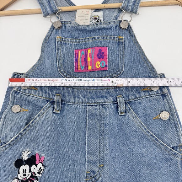 Vintage Disney Denim Jean Overall Bib Short Classic Mickey Mouse Embroidered 5 - Picture 11 of 12